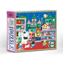 Load image into Gallery viewer, Four colorful puzzle boxes with illustrations of people and scenes on a white background
