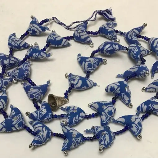 String Chicken Garland in Blue