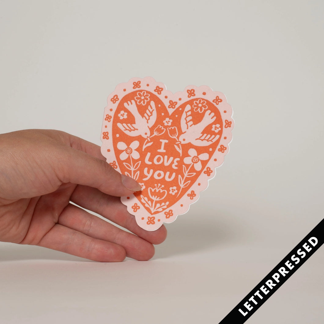 Phoebe Wahl | Love Birds Heart Card
