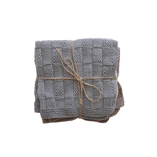 Square Cotton Knit Dish Towel Set/3
