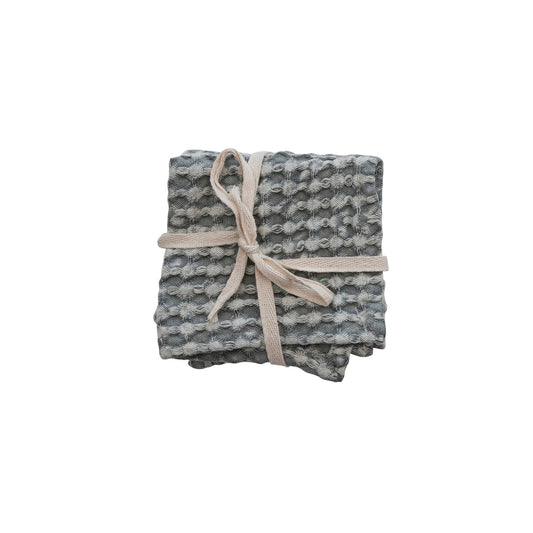 Stonewashed Cotton Waffle Weave Dish Cloth