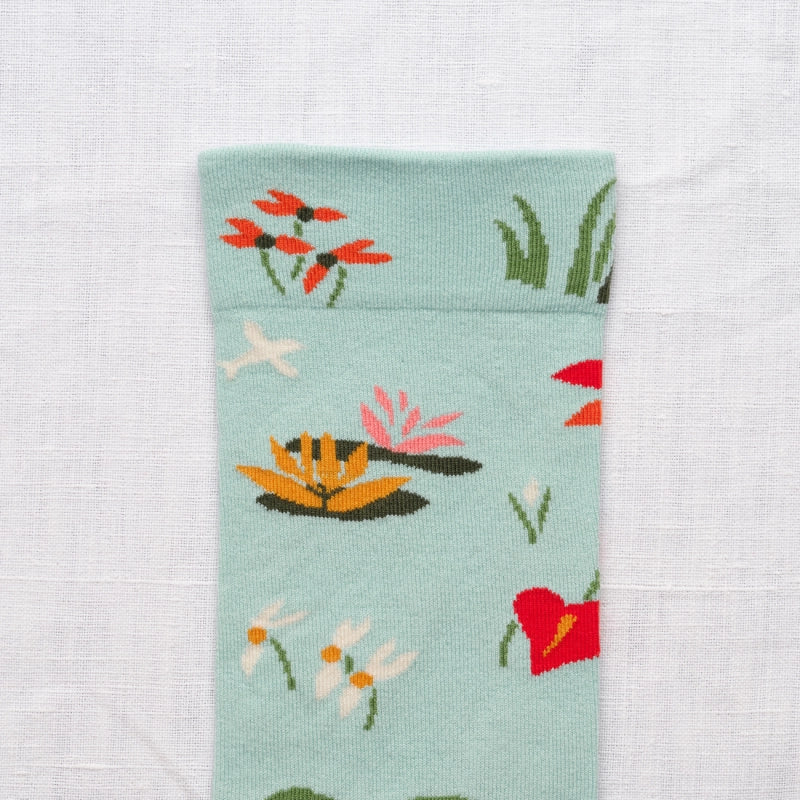 Seedling Socks in Aqua