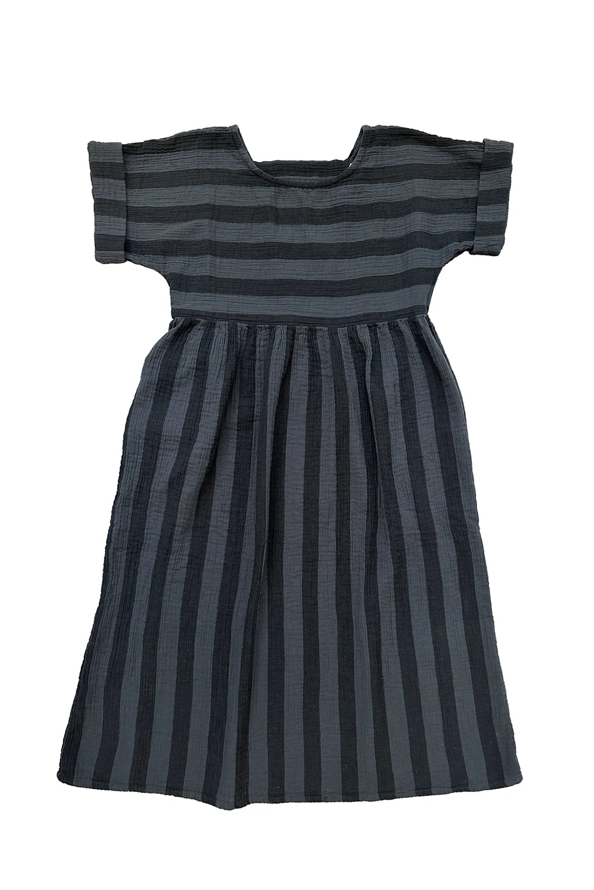 Perry Dress in Faded Black Stripes