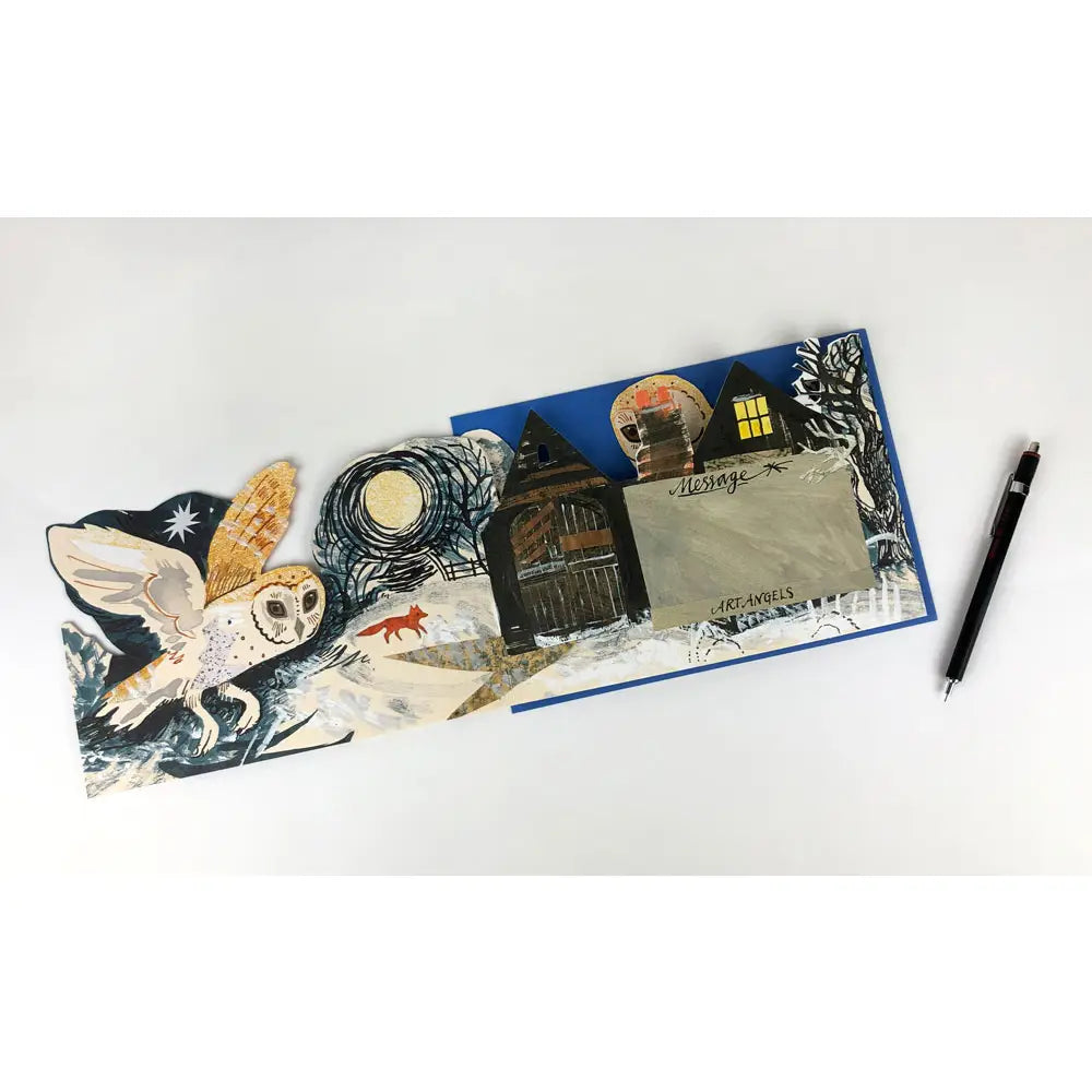 Silent Flight Collage Card