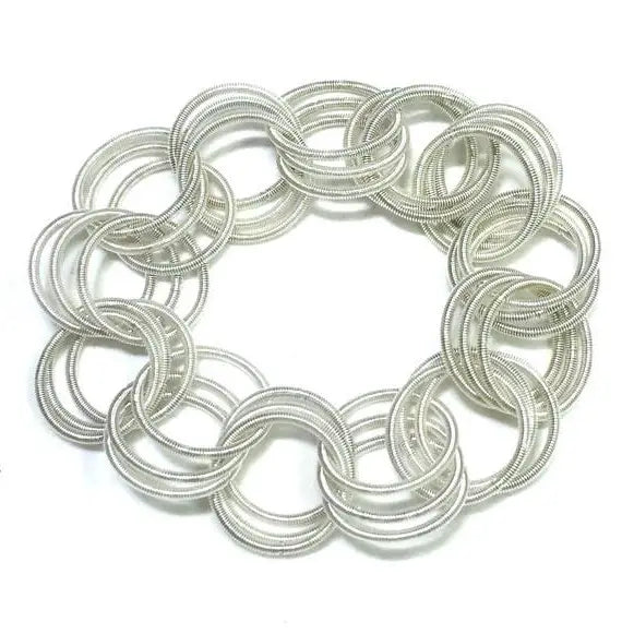 Sea Lily | Spring Ring Bracelet in Bright Silver