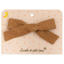 Load image into Gallery viewer, Luciole Et Petit Pois | Princess Hair Clip in Hazelnut Ribbon

