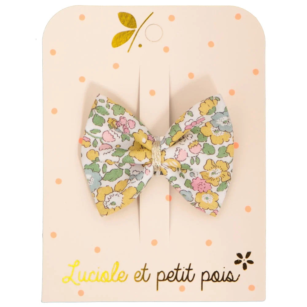 Luciole Et Petit Pois | Bowtie Hair Clip in Liberty Betsy Ann Lemon