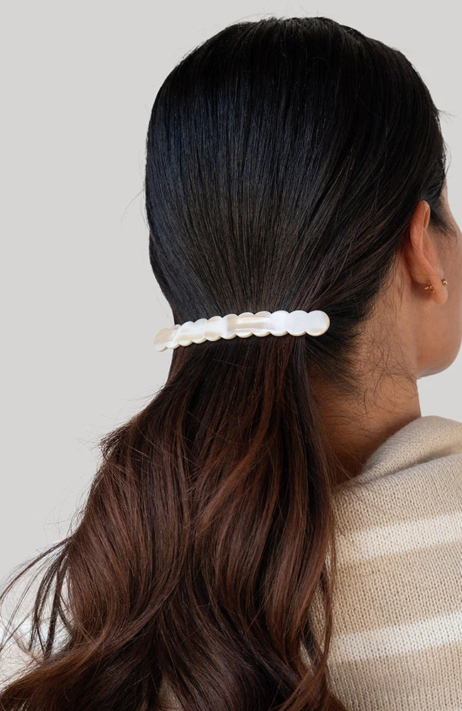 Scalloped Ivory Tokyo Skinny Barrette