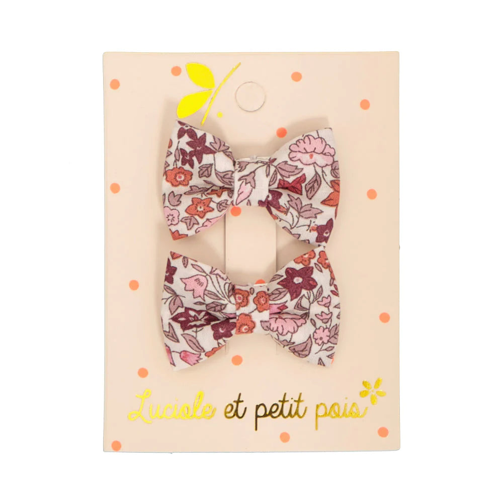 Luciole Et Petit Pois | Mini Bowtie Hair Clip Set in Spring Ava Liberty
