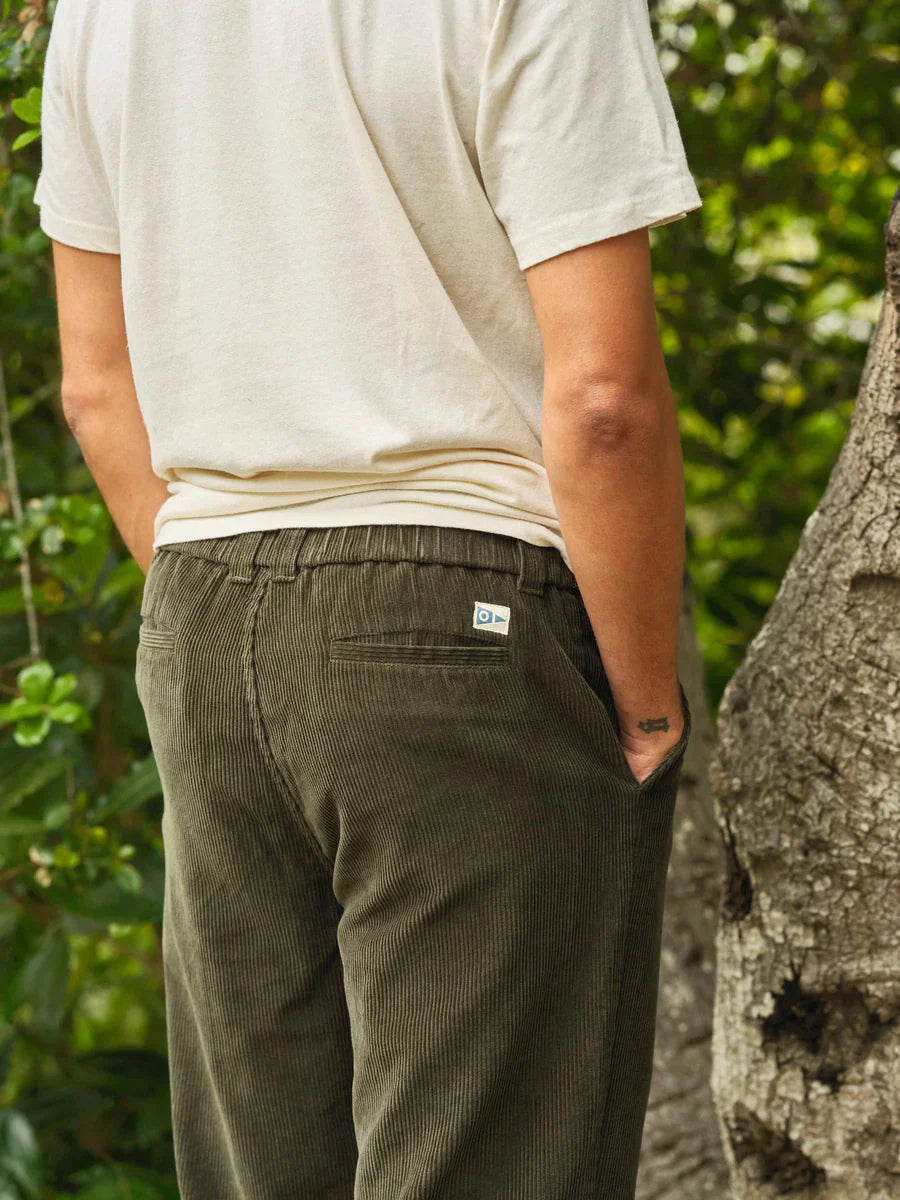 Boat Pants in Dark Moss Corduroy