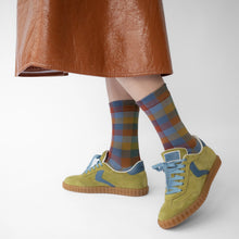 Load image into Gallery viewer, Bonne Maison | Checkered Socks in Blue Grey
