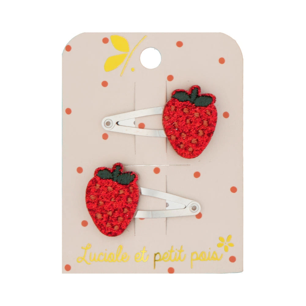 Luciole Et Petit Pois | Mini Strawberry Hair Clips (Pair)