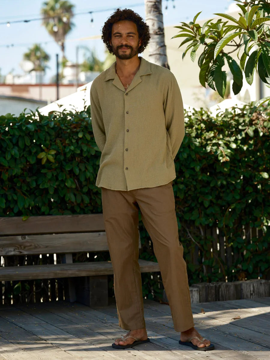 Cosmo Long Sleeve Shirt in Moss Green