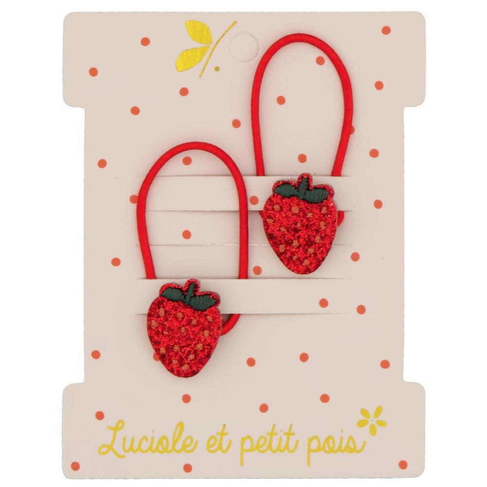 Luciole Et Petit Pois | Mini Strawberry Elastics (Pair)