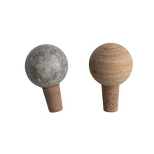 Load image into Gallery viewer, Marble &amp; Cork Bottle Stopper
