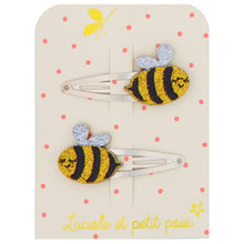 Load image into Gallery viewer, Luciole Et Petit Pois | Bee Hair Clips (Pair)
