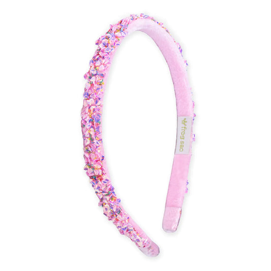 Thin Sequin Headband in Pink