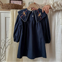 Load image into Gallery viewer, Navy Carousel Wide Collar Dress
