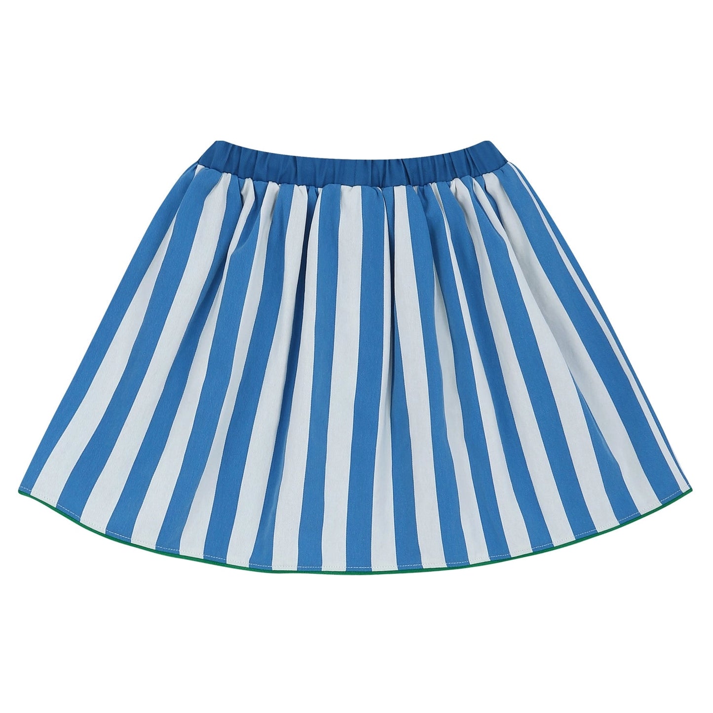 Striped Pleated Skirt in Blue