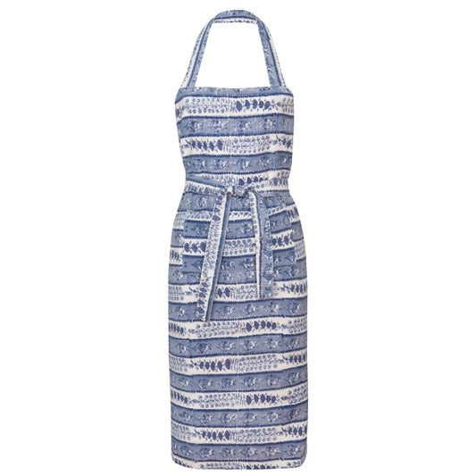 Avignon Apron in Blue & Marine