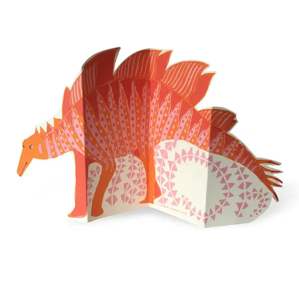 Stegosaurus Pink and Orange Card