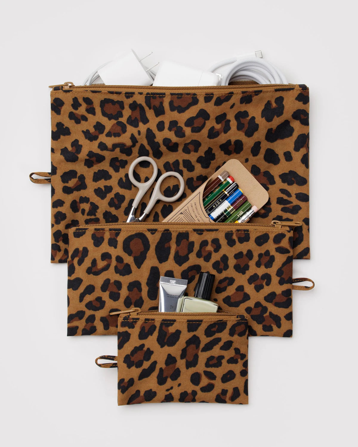 Baggu | Flat Pouch Set in Leopard