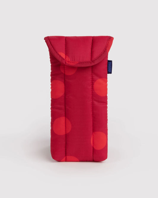 Puffy Glasses Sleeve in Red Polka Dot