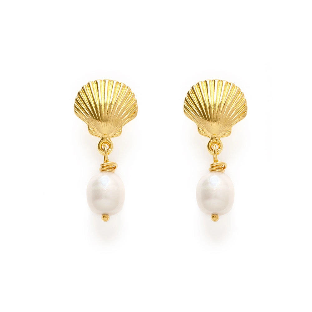 Amano Studio | Shell and Pearl Stud Drop Earrings