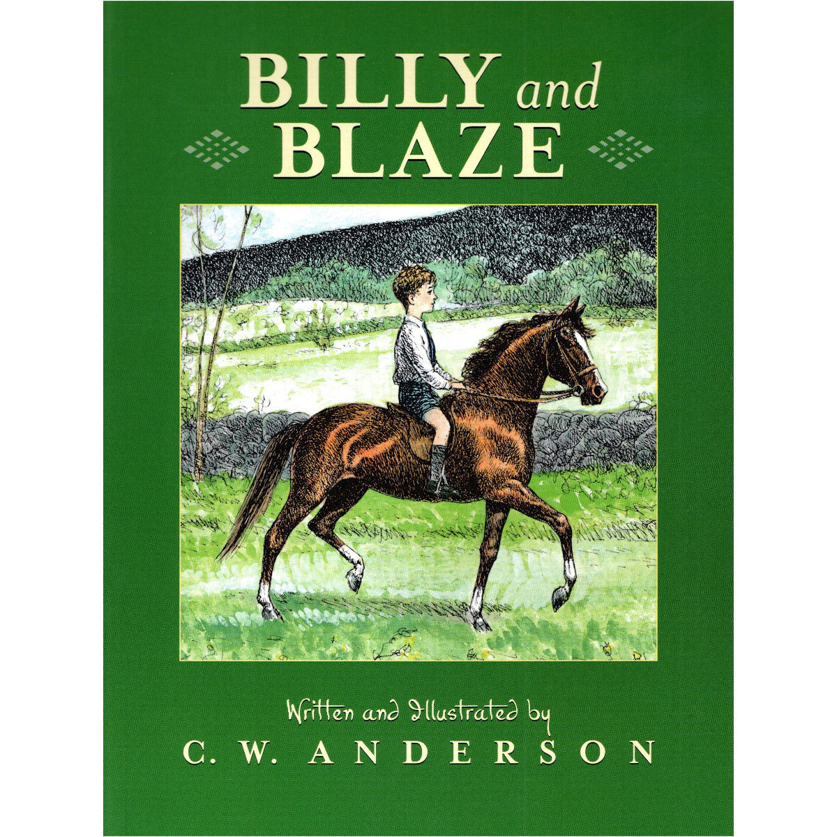 Book cover for 'Billy and Blaze' by C. W. A boy on a brown horse