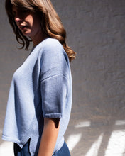 Load image into Gallery viewer, BIBICO | Lisa Boxy Knitted Top in Blue Melange
