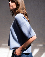 Load image into Gallery viewer, BIBICO | Lisa Boxy Knitted Top in Blue Melange
