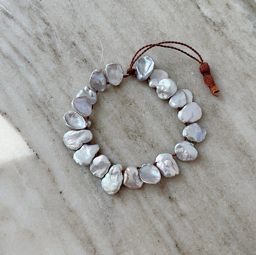 Lena Skadegard | Grey Keshi Pearl Tassel Bracelet