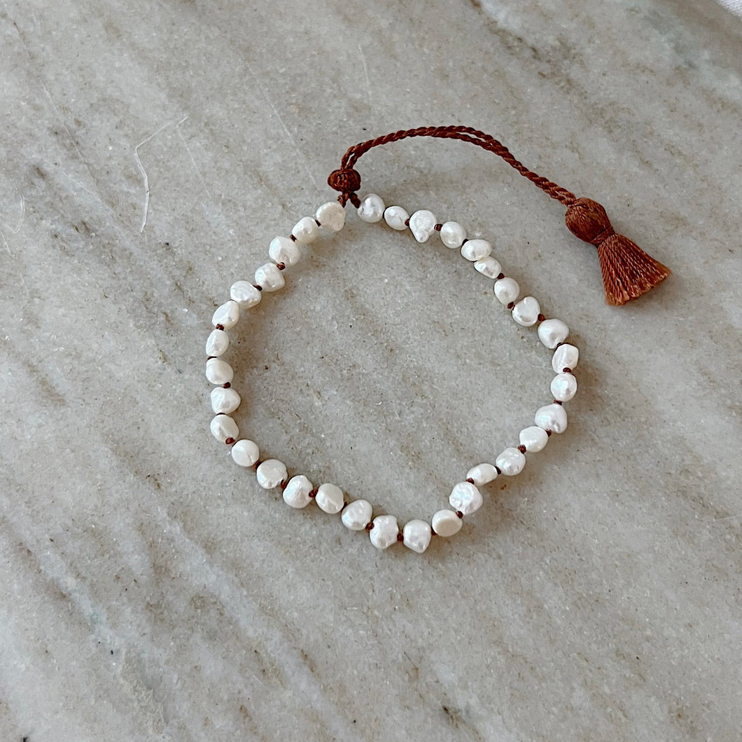 Lena Skadegard | Medium Pearl Tassel Bracelet