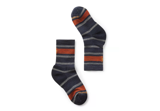 Smartwool | Kids' Hike Light Cushion Striped Crew Socks in Deep Navy