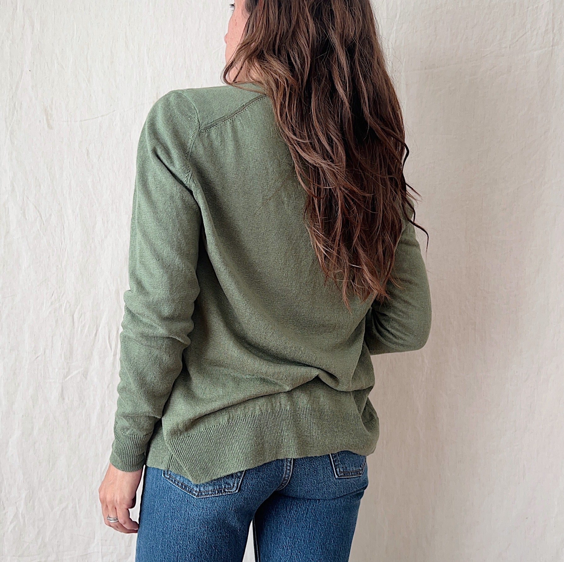 Ichi Antiquités | Linen Knit Cardigan in Moss – Dotter