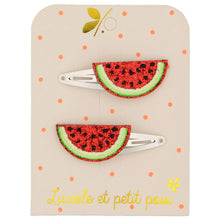Load image into Gallery viewer, Luciole Et Petit Pois | Hair Clip Pair in Watermelon
