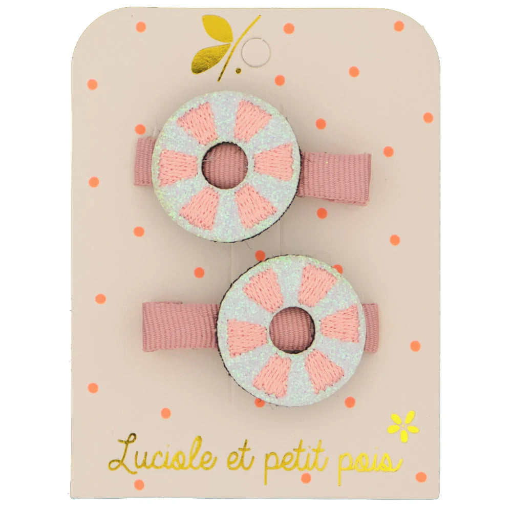 Luciole Et Petit Pois | Hair Clip Pair in Pink Buoy