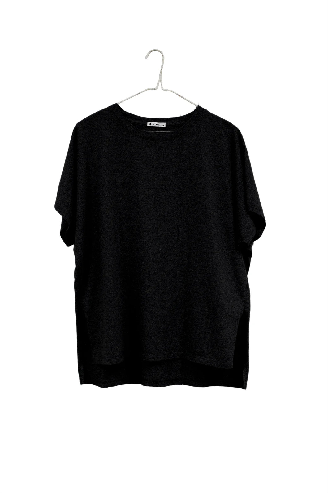 It Is Well | High Low Everyday Boxy Tee in Black
