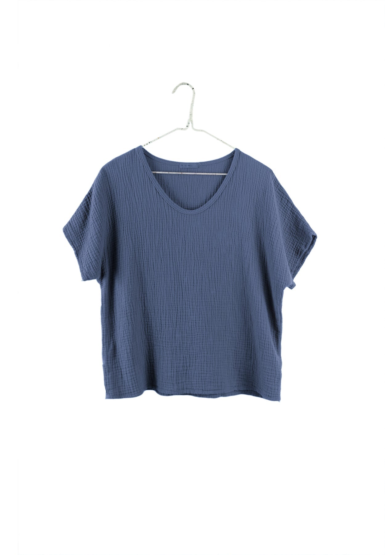 It Is Well | Short Sleeve Gauze Top in Indigo
