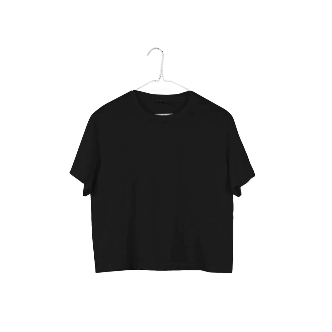 It Is Well | Boxy Cotton Crop Tee in Black