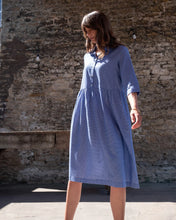 Load image into Gallery viewer, BIBICO | Bea Shirt Dress in Little Blue Check
