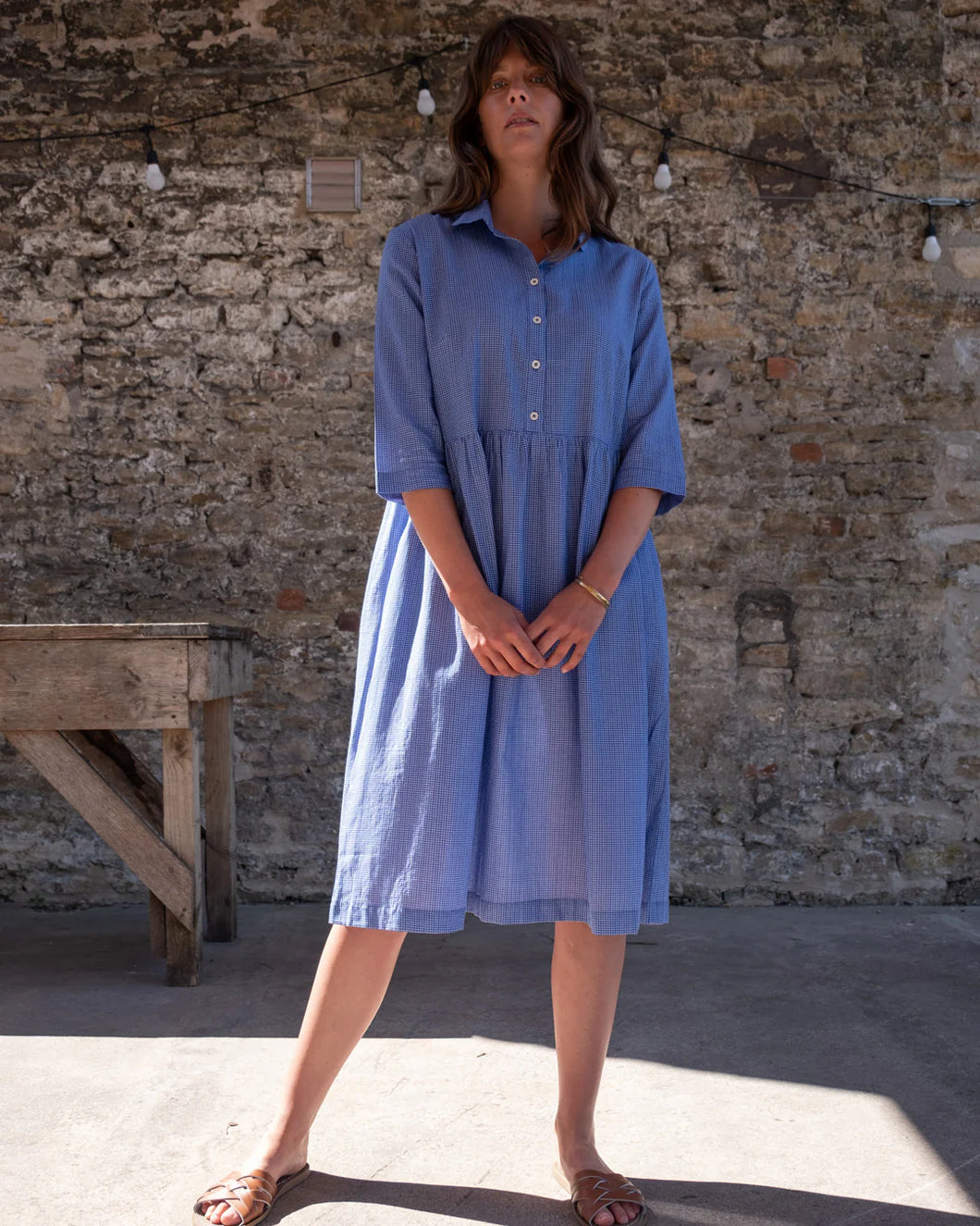 BIBICO | Bea Shirt Dress in Little Blue Check