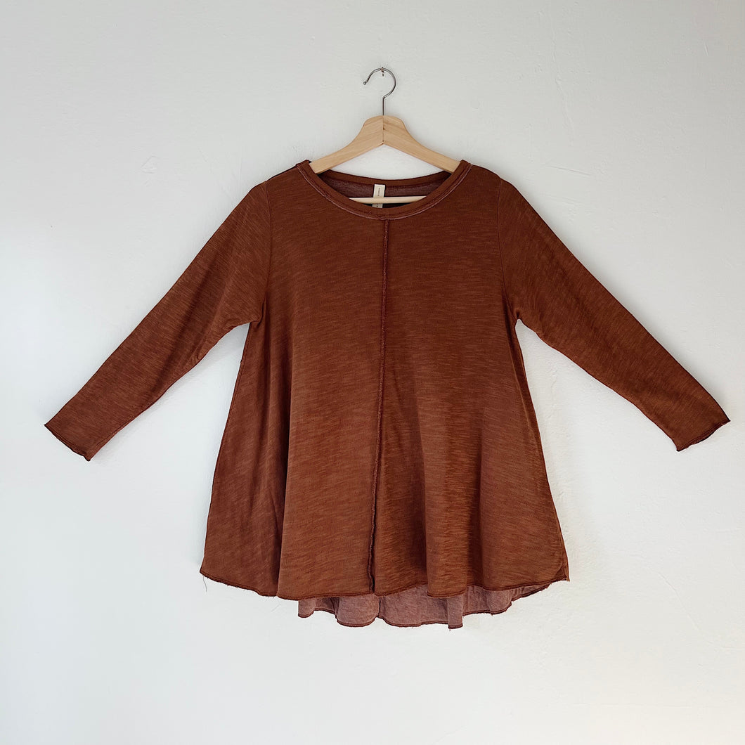 North Star Base | Double Cotton High-Low Top in Umber