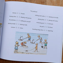 Load image into Gallery viewer, elsa beskow baby book laydown inside page shot top view on wooden background
