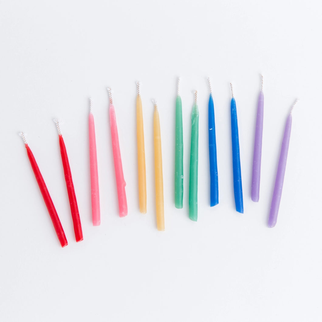 Rainbow Beeswax Party Candles