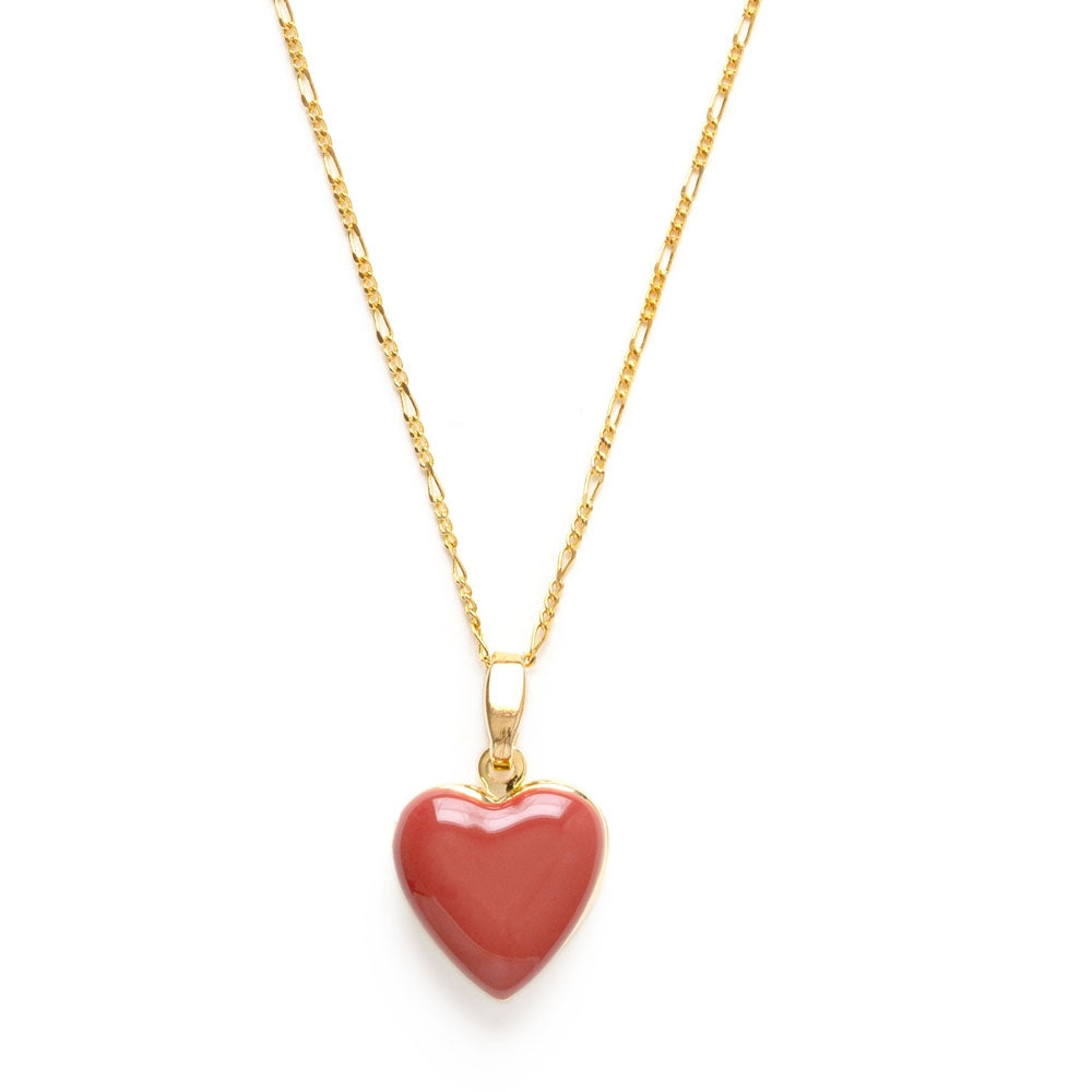 Enamel Heart Locket in Canyon