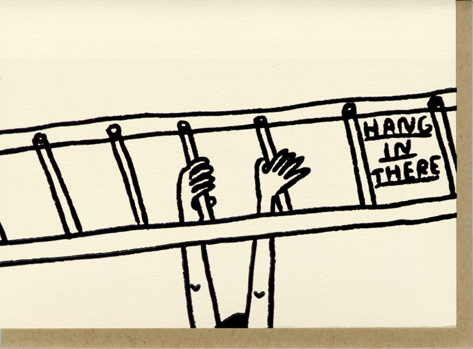 hang in there card laydown top view 