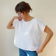 Load image into Gallery viewer, Dotter | Linen Tee in White
