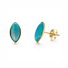 Load image into Gallery viewer, Amano Studio |  Navette Cut Semi Precious Studs in Turquoise Howlite
