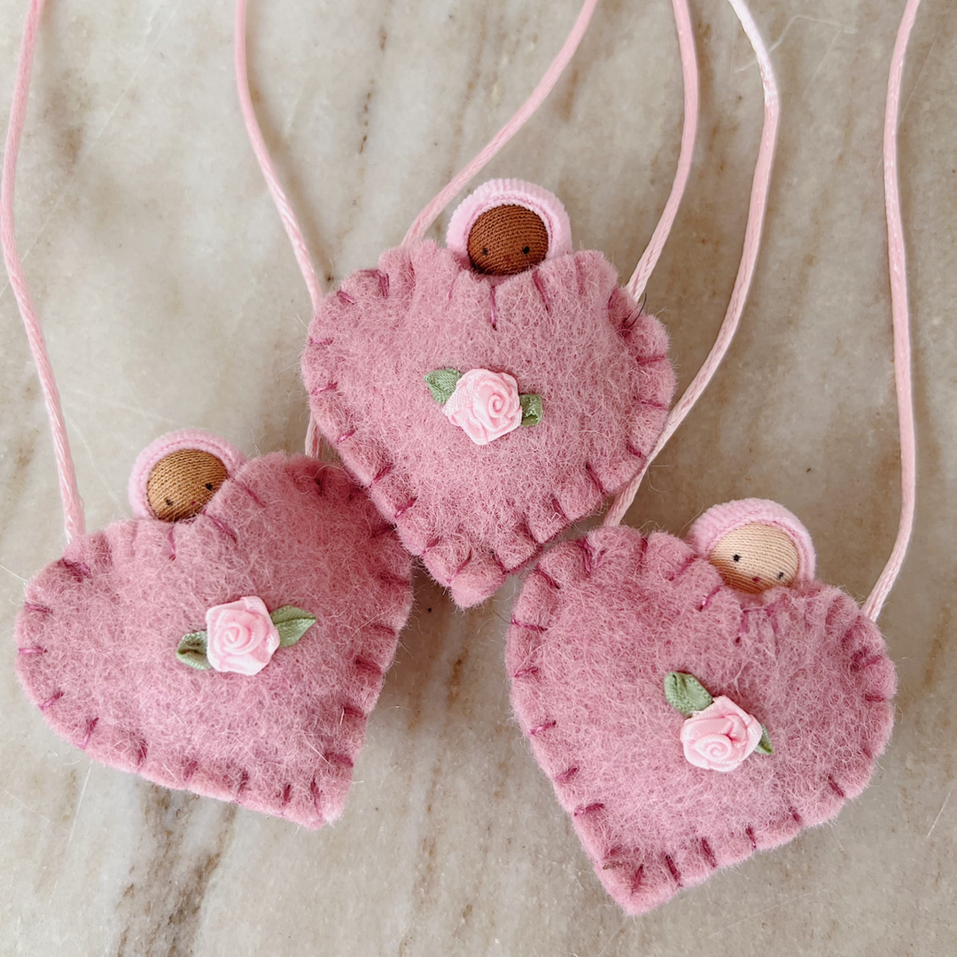 Mauve Heart Baby Necklace